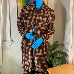 Express burgundy plaid trench coat